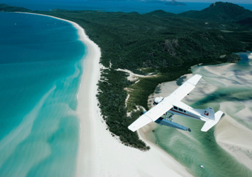 Australien Whitsunday Island Tagestouren Great Barrier Reef Whitehaven Beach Wasserflugzeug